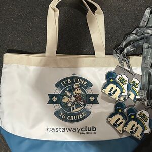 Disney Cruise Castaway Club Bag and Lanyards